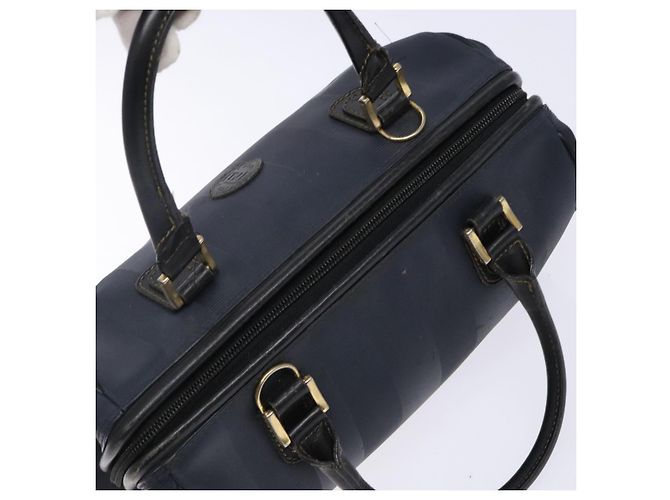 Pequin Sac à main en toile Pecan FENDI bleu marine et or Auth ep10858 Doré - vue 6