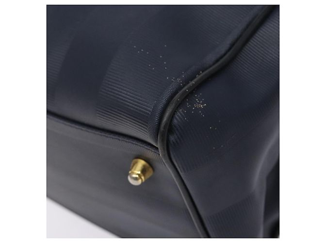 Pequin Sac à main en toile Pecan FENDI bleu marine et or Auth ep10858 Doré - vue 8