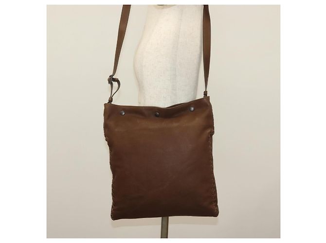 Autre Marque Borsa a Spalla in Pelle Marrone Auth ep10281 di BOTTEGA VENETA - vista 20