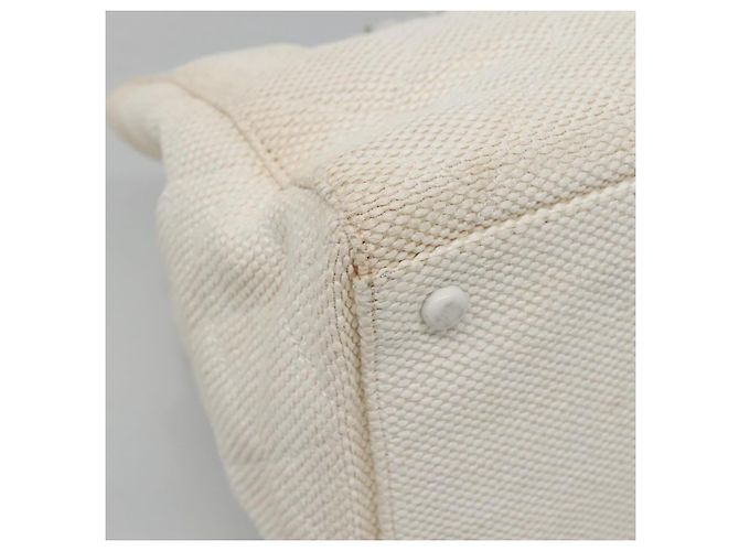 CHANEL Borsa a Spalla Matelassé Catena Paglia Bianco Oro CC Auth 142166 D'oro - vista 15