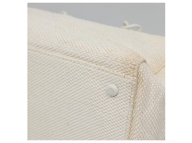 CHANEL Borsa a Spalla Matelassé Catena Paglia Bianco Oro CC Auth 142166 D'oro - vista 16