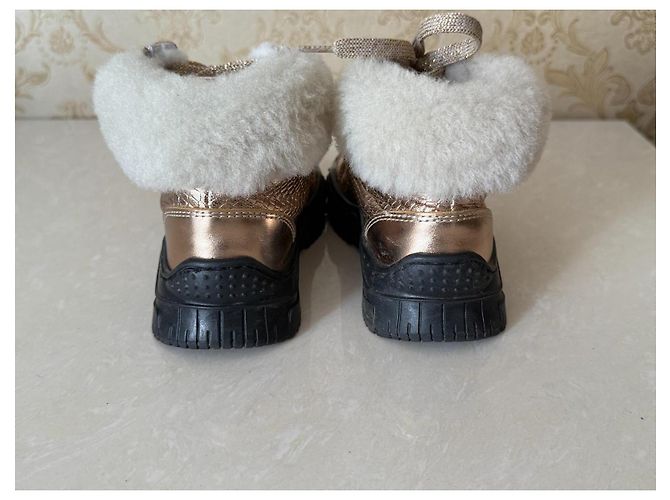 Botas BALDININI de couro e pele de ovelha douradas Tamanho 25 Dourado - vista 8