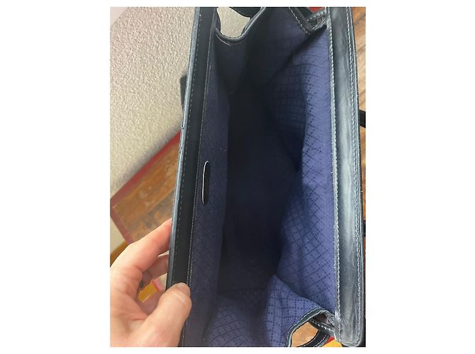 Borsa a mano Gucci GG Monogram in pelle blu scuro - vista 11