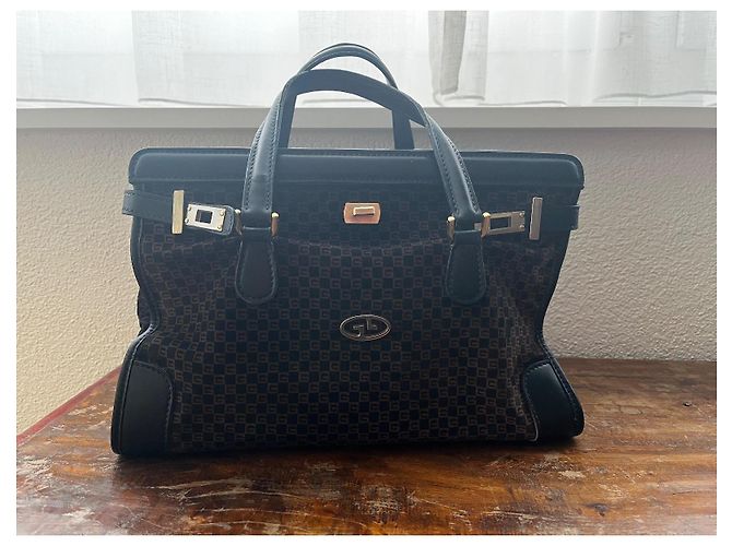 Borsa a mano Gucci GG Monogram in pelle blu scuro - vista 2