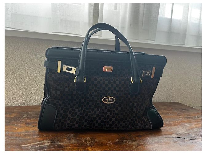 Borsa a mano Gucci GG Monogram in pelle blu scuro - vista 4