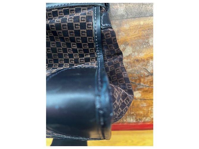 Borsa a mano Gucci GG Monogram in pelle blu scuro - vista 8