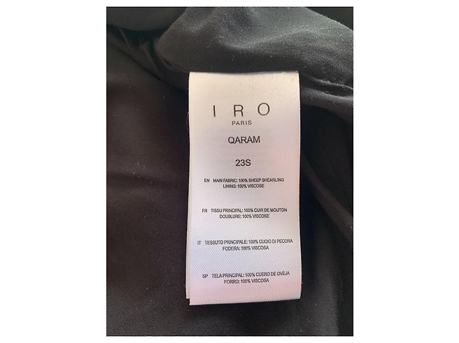 Iro Kurze Kapuzenjacke Creme aus Schafleder - Ansicht 10