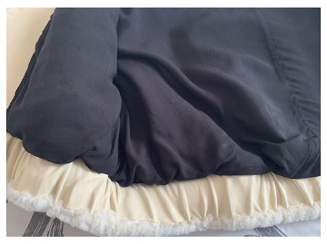 Iro Kurze Kapuzenjacke Creme aus Schafleder - Ansicht 13