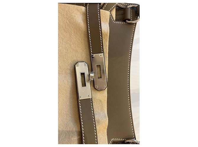 Jypsiere Borsa Hermès in pelle marrone - vista 5