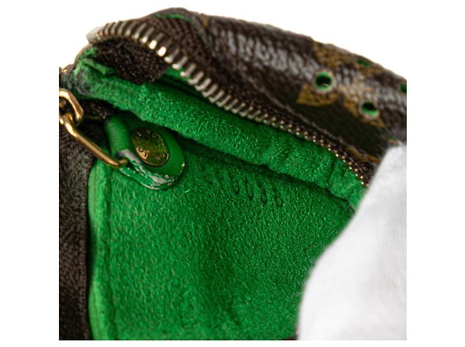 Portafoglio/portamonete perforato Monogram Louis Vuitton Marrone Verde chiaro - vista 10
