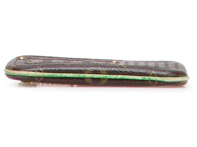 Portafoglio/portamonete perforato Monogram Louis Vuitton Marrone Verde chiaro - vista 3