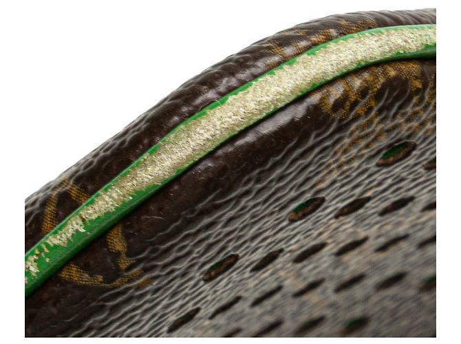 Portafoglio/portamonete perforato Monogram Louis Vuitton Marrone Verde chiaro - vista 4