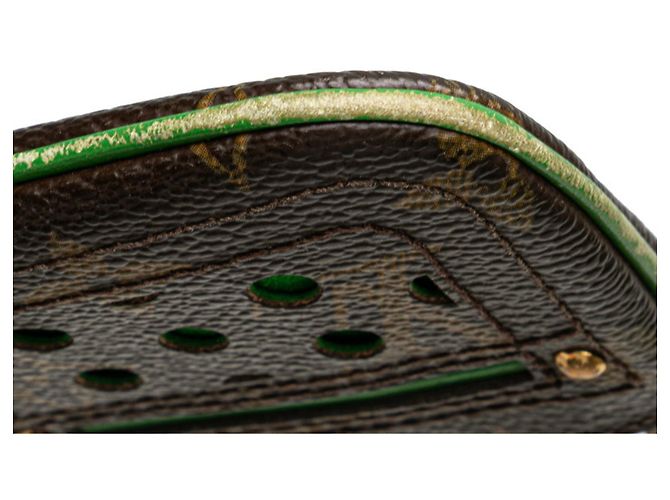 Portafoglio/portamonete perforato Monogram Louis Vuitton Marrone Verde chiaro - vista 5