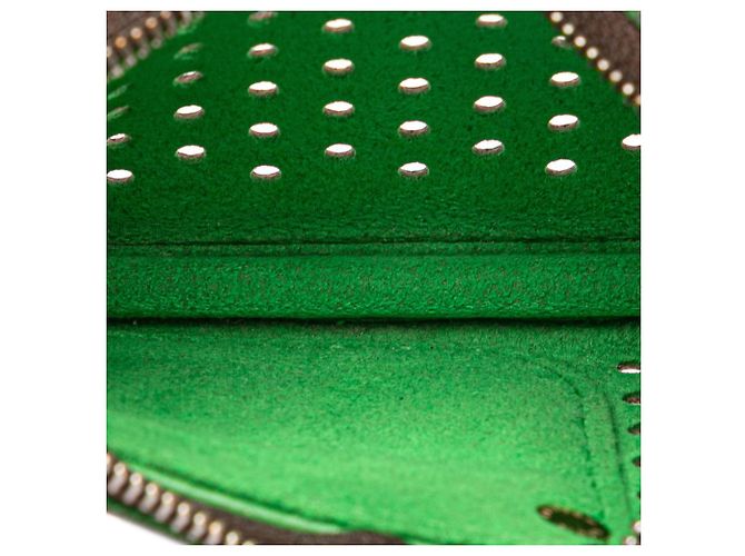 Portafoglio/portamonete perforato Monogram Louis Vuitton Marrone Verde chiaro - vista 6