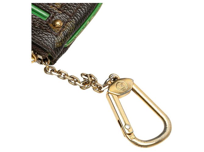 Portafoglio/portamonete perforato Monogram Louis Vuitton Marrone Verde chiaro - vista 8