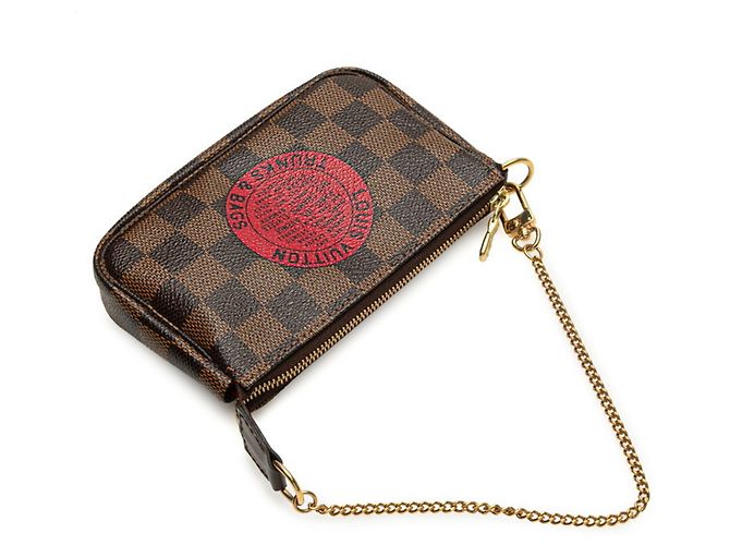 Mini Pochette Accessori Damier Louis Vuitton Marrone Rosso - vista 4