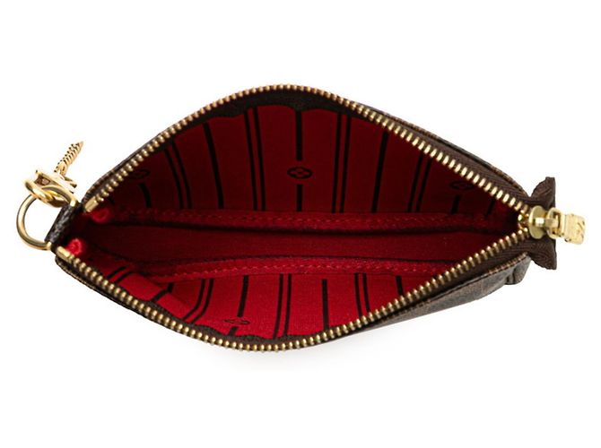 Mini Pochette Accessori Damier Louis Vuitton Marrone Rosso - vista 7