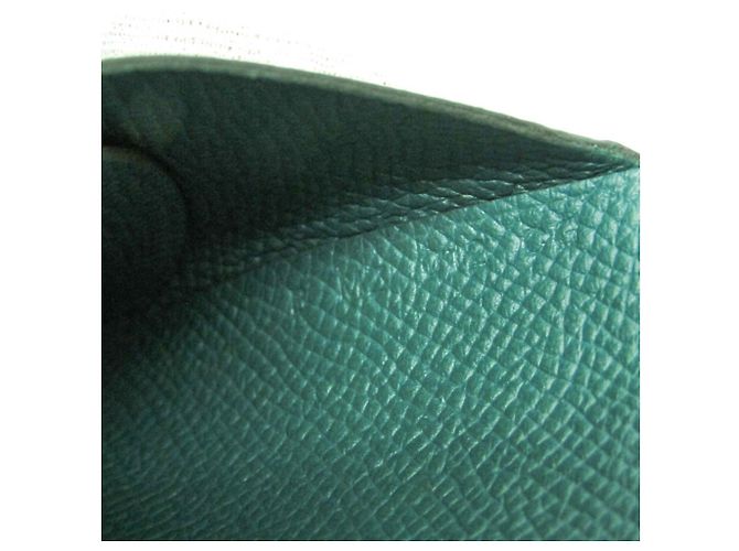 Tarjetero Calvi Duo de cuero Epsom de Hermès en verde - vista 11