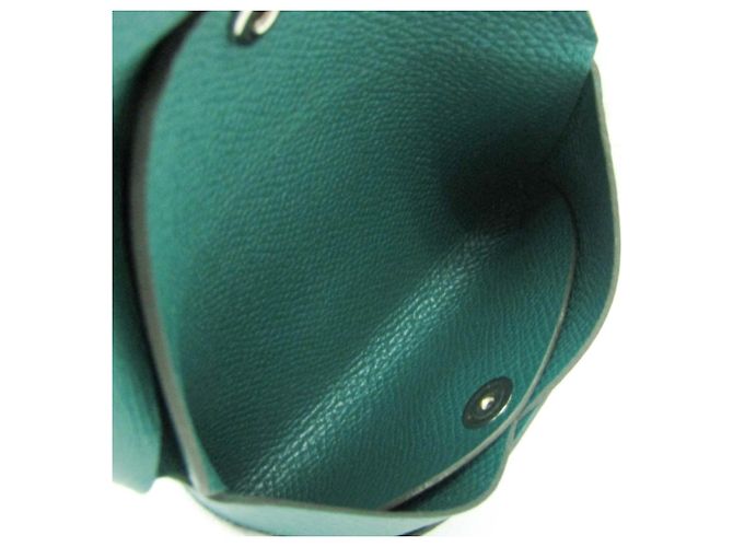 Tarjetero Calvi Duo de cuero Epsom de Hermès en verde - vista 5