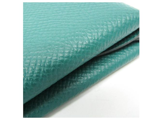 Tarjetero Calvi Duo de cuero Epsom de Hermès en verde - vista 7