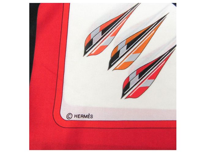 Foulard in seta Hermès Carre ARCS EN CIEL Rosso Arancione - vista 4