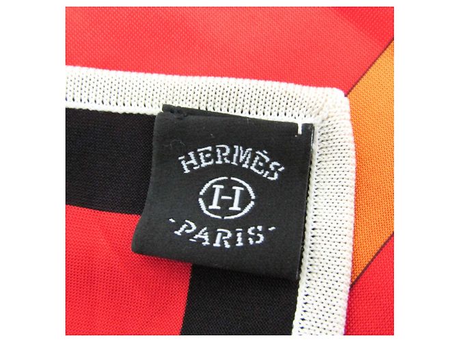 Foulard in seta Hermès Carre ARCS EN CIEL Rosso Arancione - vista 8