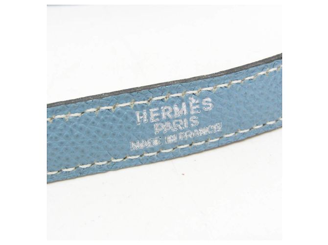 Hundeleine aus hellblauem Leder von Hermès - Ansicht 12