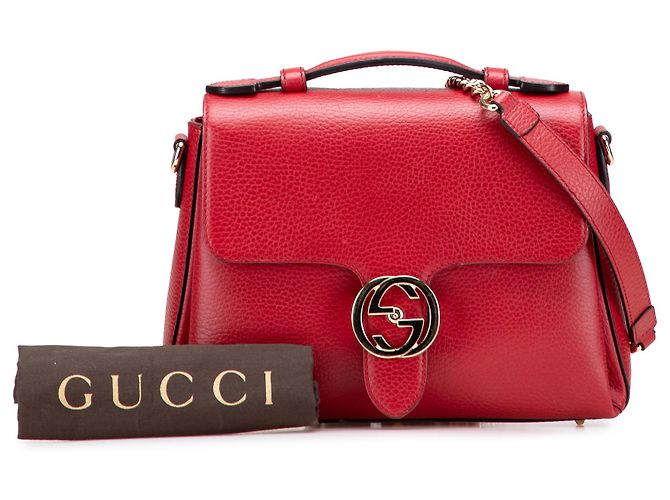 Borsa Gucci rossa piccola in vitello con G intrecciato Rosso - vista 11