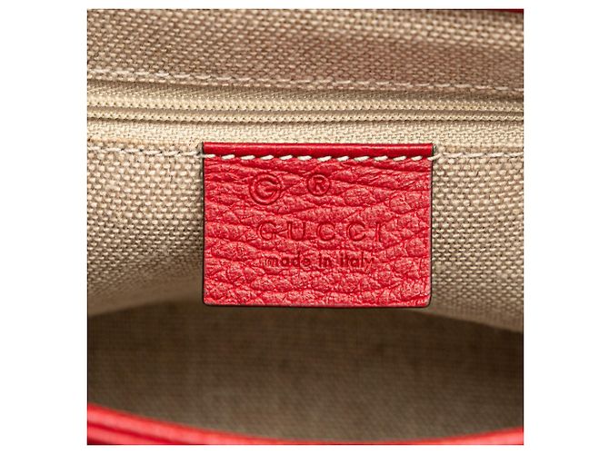 Borsa Gucci rossa piccola in vitello con G intrecciato Rosso - vista 5