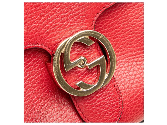 Borsa Gucci rossa piccola in vitello con G intrecciato Rosso - vista 9