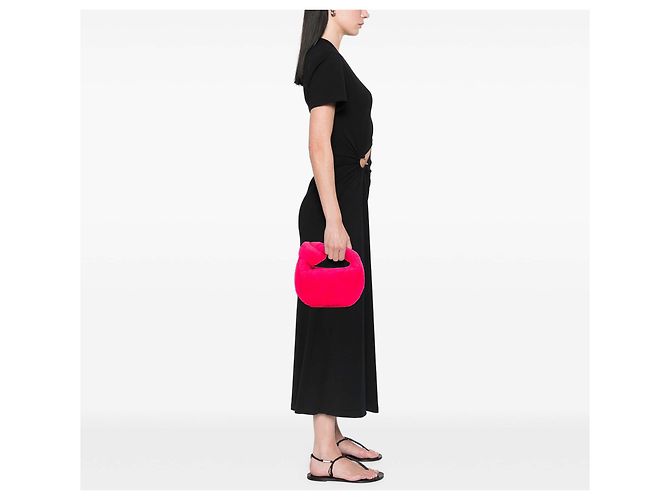 Bottega Veneta Mini Jodie in shearling rosa - vista 10