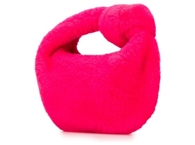 Bottega Veneta Mini Jodie in shearling rosa - vista 2