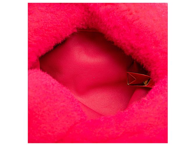 Bottega Veneta Mini Jodie in shearling rosa - vista 4