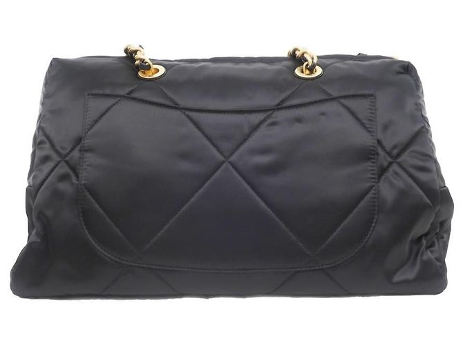 Chanel Bowling Tote Bag Schwarz Satin - Ansicht 2