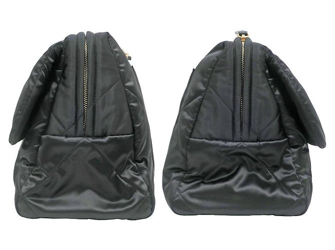 Chanel Bowling Tote Bag Schwarz Satin - Ansicht 3