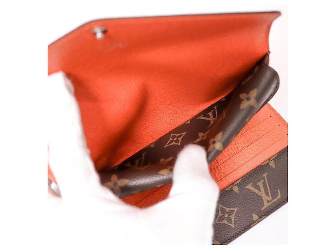 Louis Vuitton Monogram Portefeuille Marie Roulon Pimmon Cuir Marron Rouge - vue 10