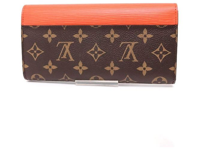 Louis Vuitton Monogram Portefeuille Marie Roulon Pimmon Cuir Marron Rouge - vue 2