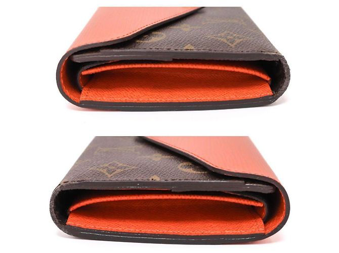 Louis Vuitton Monogram Portefeuille Marie Roulon Pimmon Cuir Marron Rouge - vue 3