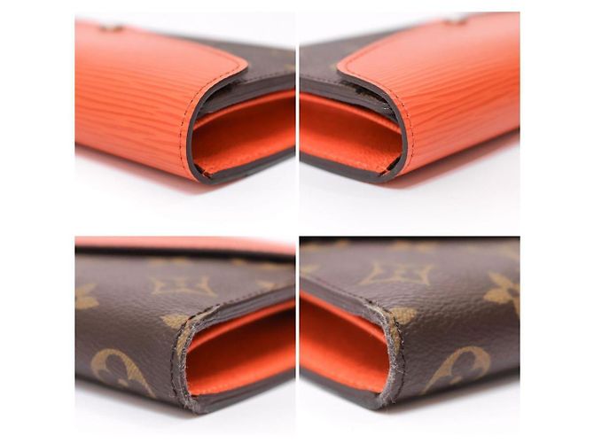 Louis Vuitton Monogram Portefeuille Marie Roulon Pimmon Cuir Marron Rouge - vue 5