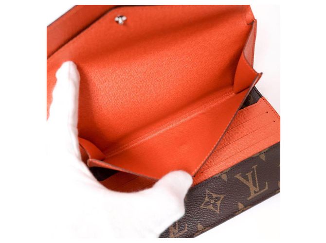 Louis Vuitton Monogram Portefeuille Marie Roulon Pimmon Cuir Marron Rouge - vue 8
