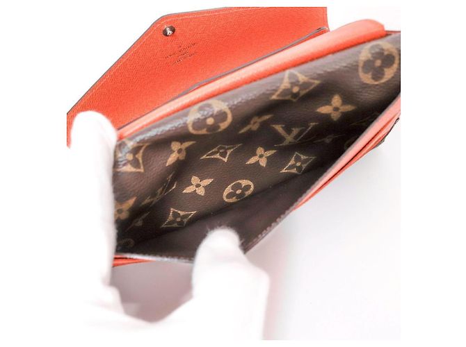 Louis Vuitton Monogram Portefeuille Marie Roulon Pimmon Cuir Marron Rouge - vue 9
