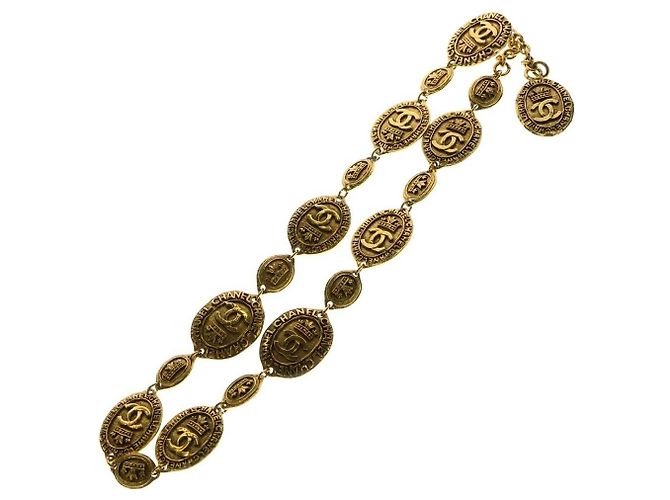 Collana Sautoir Chanel Coin Crown Oro Gold hardware - vista 2