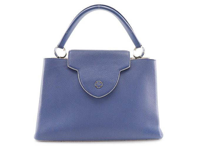 Borsa Capucines in pelle MM Louis Vuitton Blu - vista 2