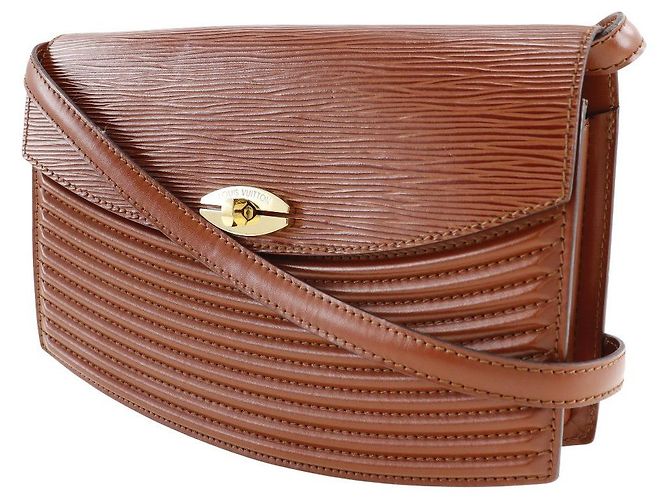 Borsa a Spalla Prebourg Louis Vuitton in Pelle Epi Marrone - vista 3