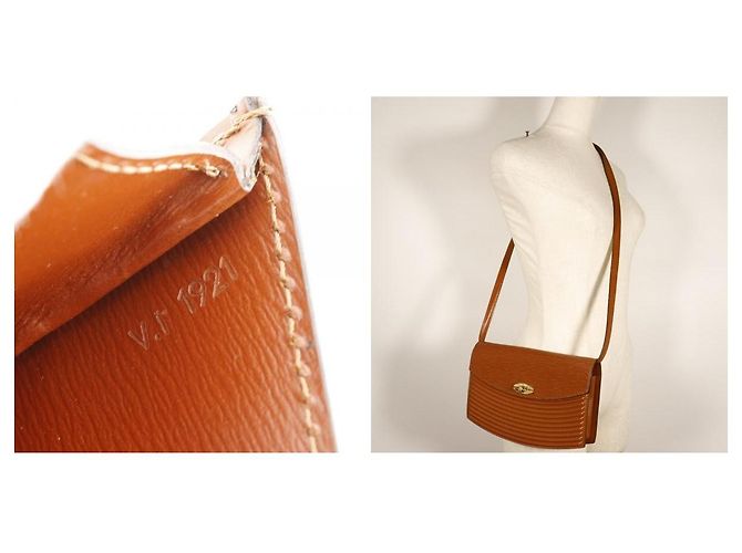 Borsa a Spalla Prebourg Louis Vuitton in Pelle Epi Marrone - vista 5