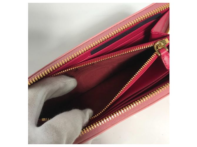 Prada Pink Saffiano Metall Langbörse - Ansicht 9