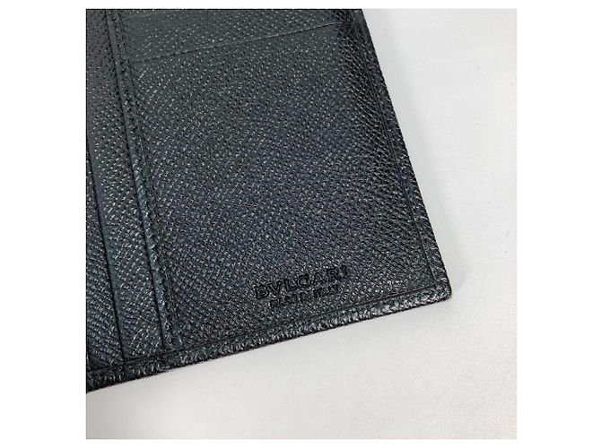 Bulgari Bvlgari schwarze Leder Bi-Fold Geldbörse - Ansicht 7