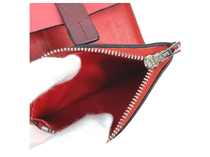 LOEWE Two-Tone Anagram Small Vertical Wallet Brown Pink - view 10