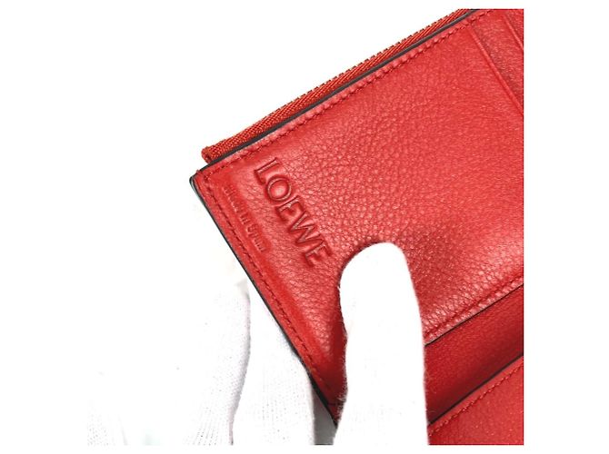 LOEWE Two-Tone Anagram Small Vertical Wallet Brown Pink - view 11