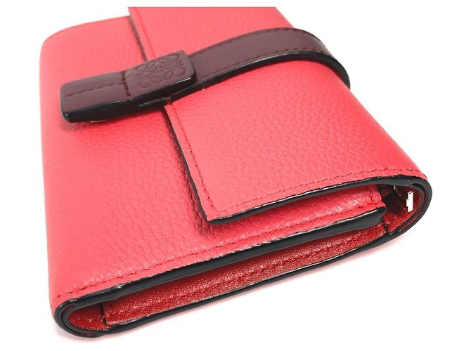 LOEWE Two-Tone Anagram Small Vertical Wallet Brown Pink - view 2